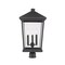 Z-Lite Beacon 3 Light Outdoor Post Mount Fixture, Oil Rubbed Bronze & Clear Beveled 568PHXLR-ORB - alternate 4